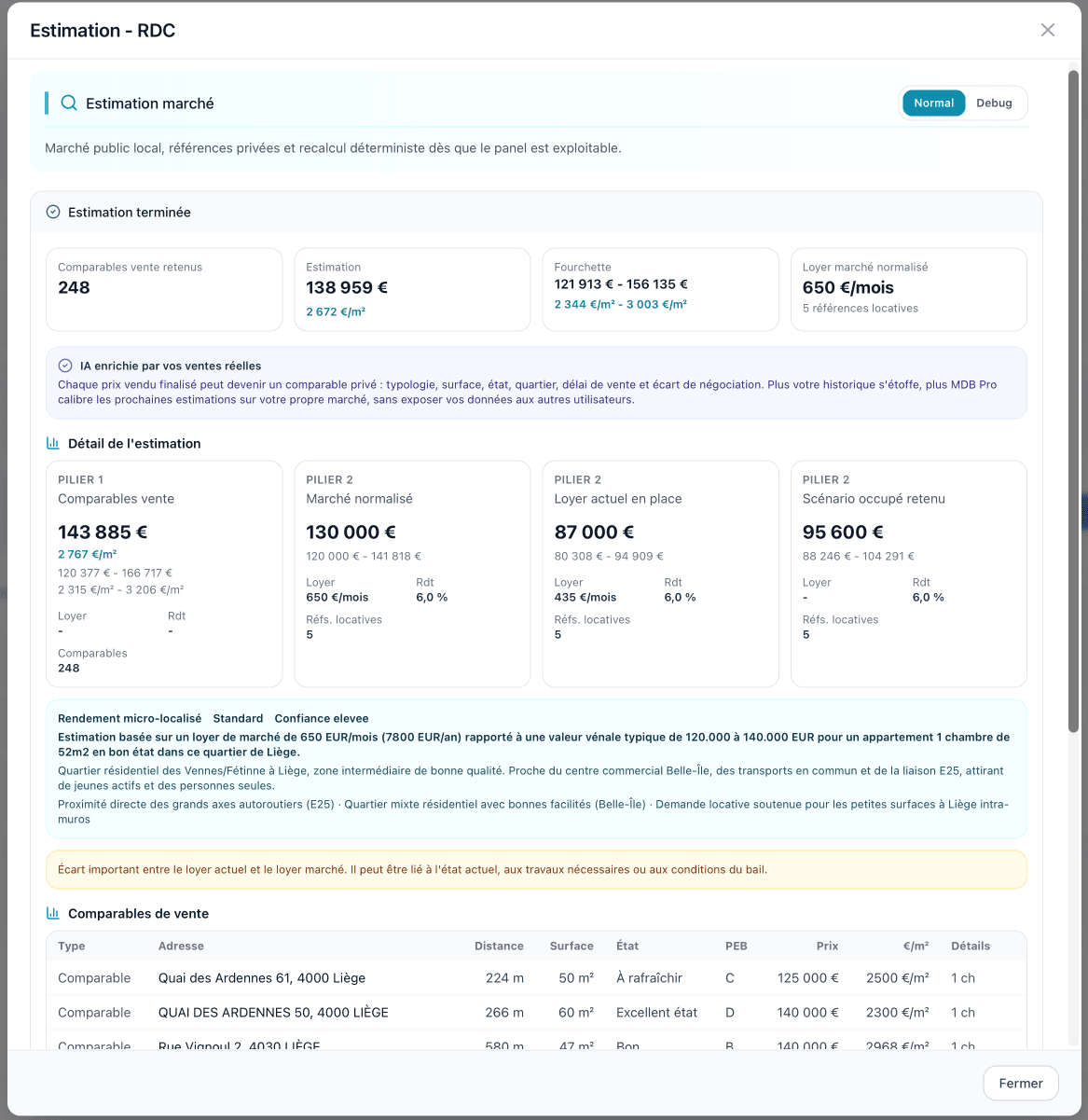Atelier d’estimation IA avec comparables et ventes réelles